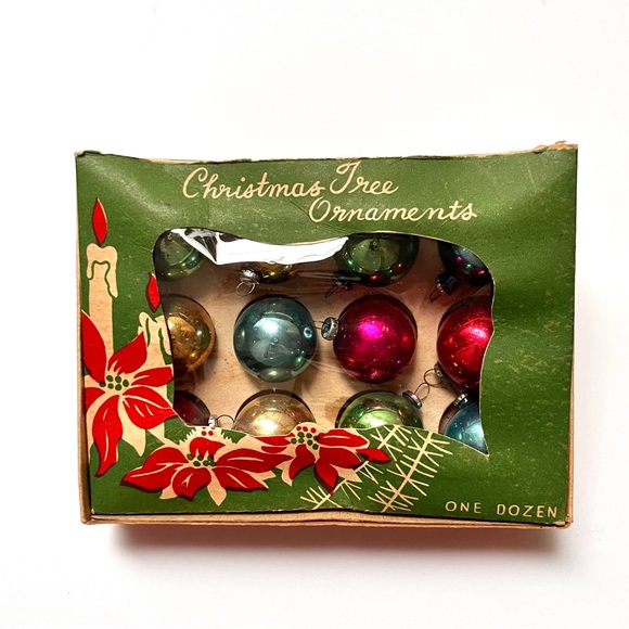 Vintage Mini Glass Christmas Ornaments Japan - Picture 1 of 5